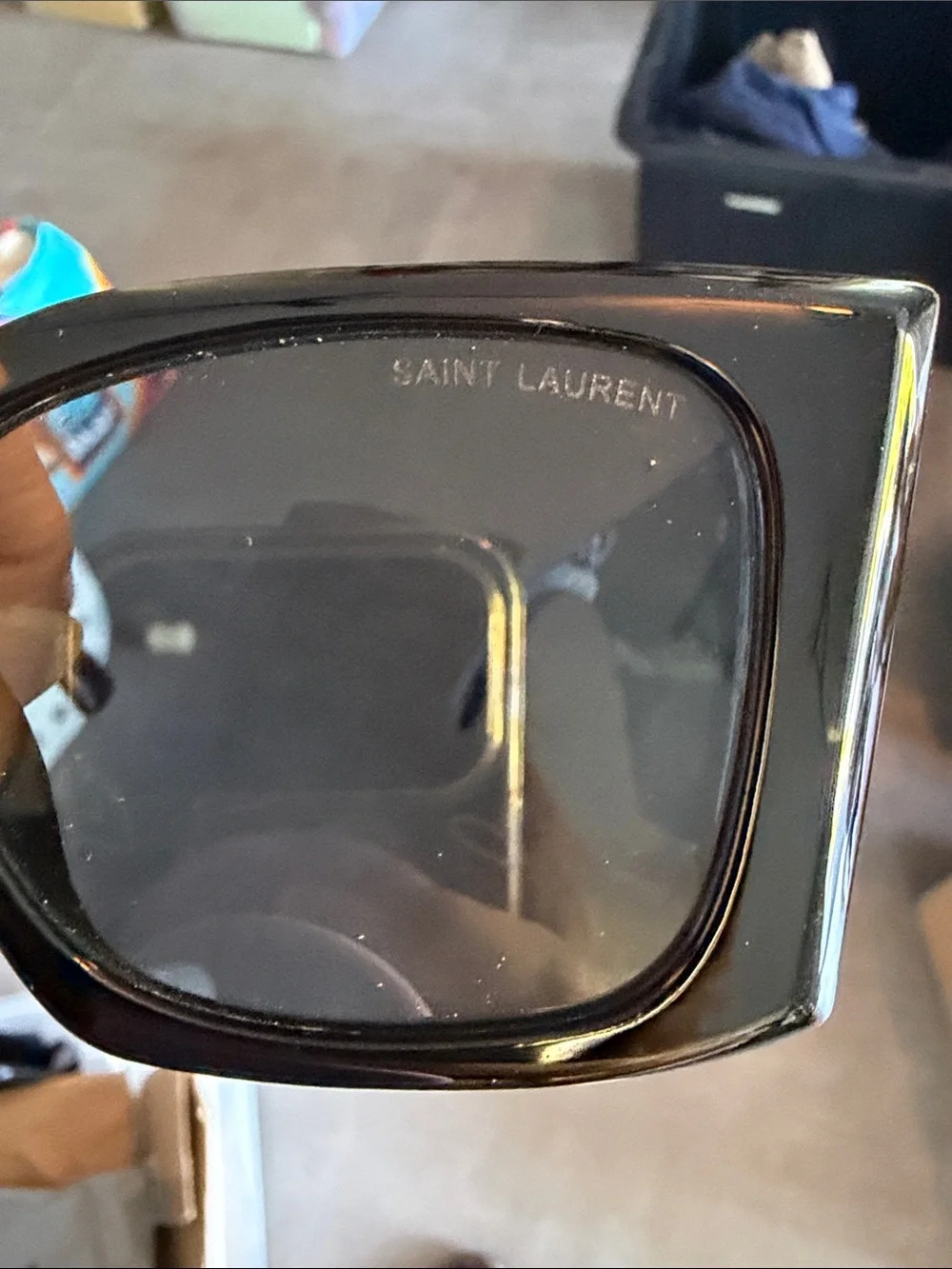 Yves Saint Laurent Women's Black Angular Cat-Eye Sunglasses